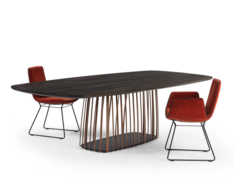 Janua BC07 Basket tafel geolied en gerookt antraciet eikenhout / koperkleurig | Gerritsma Interieur