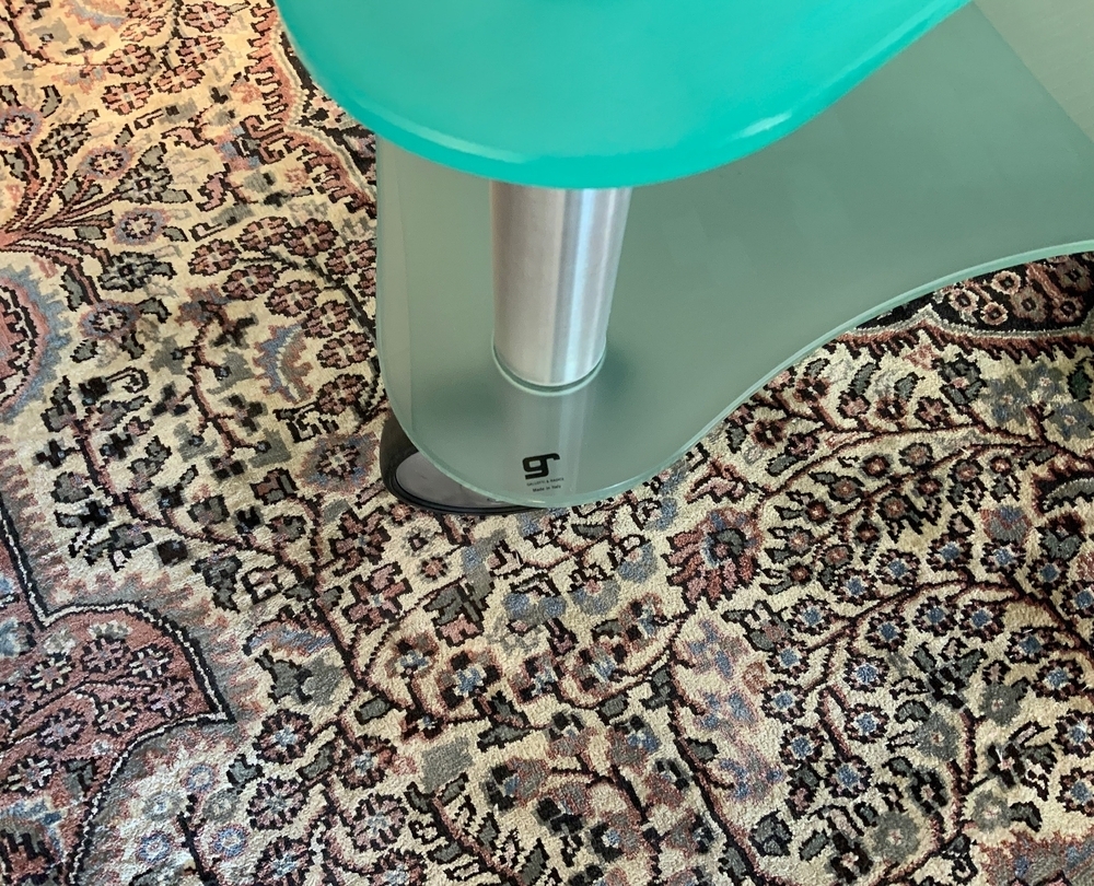 Franje kopiëren bellen Gallotti & Radice salontafel gekleurd glas op wielen | Gerritsma Interieur